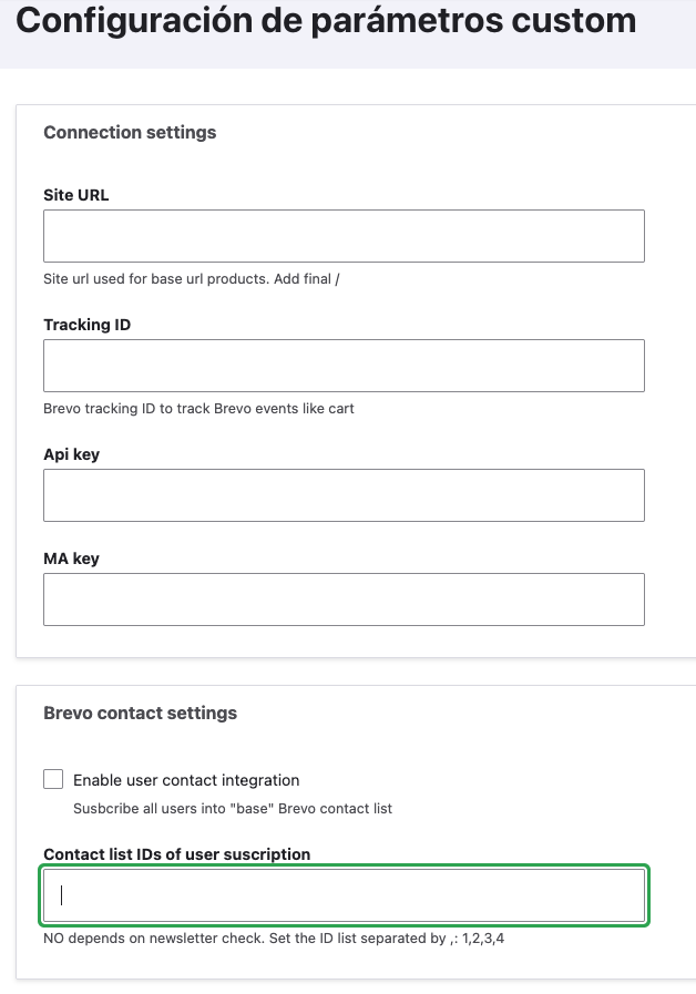 Configuración Básica Brevo